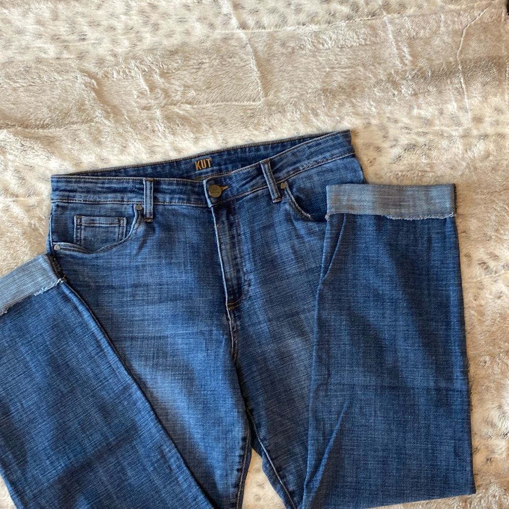 Kut From the Kloth High Rise Ankle Straight Leg Jeans